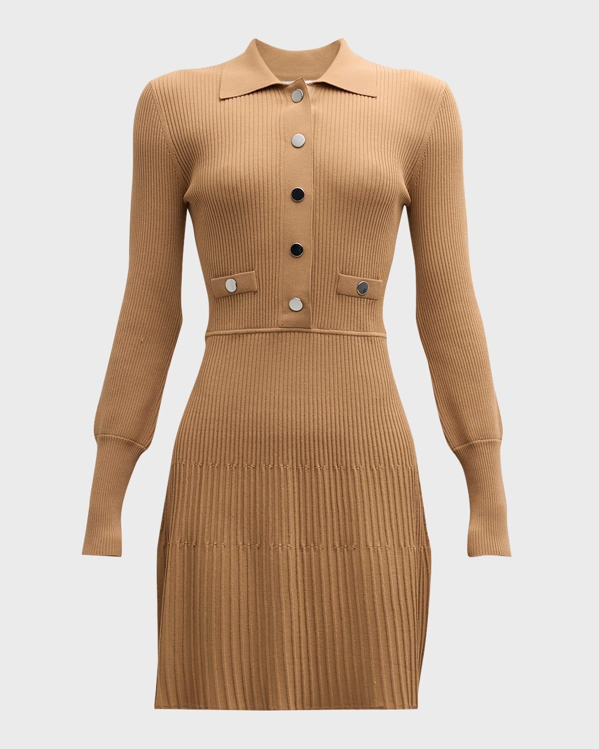 lauper long-sleeve ribbed mini dress