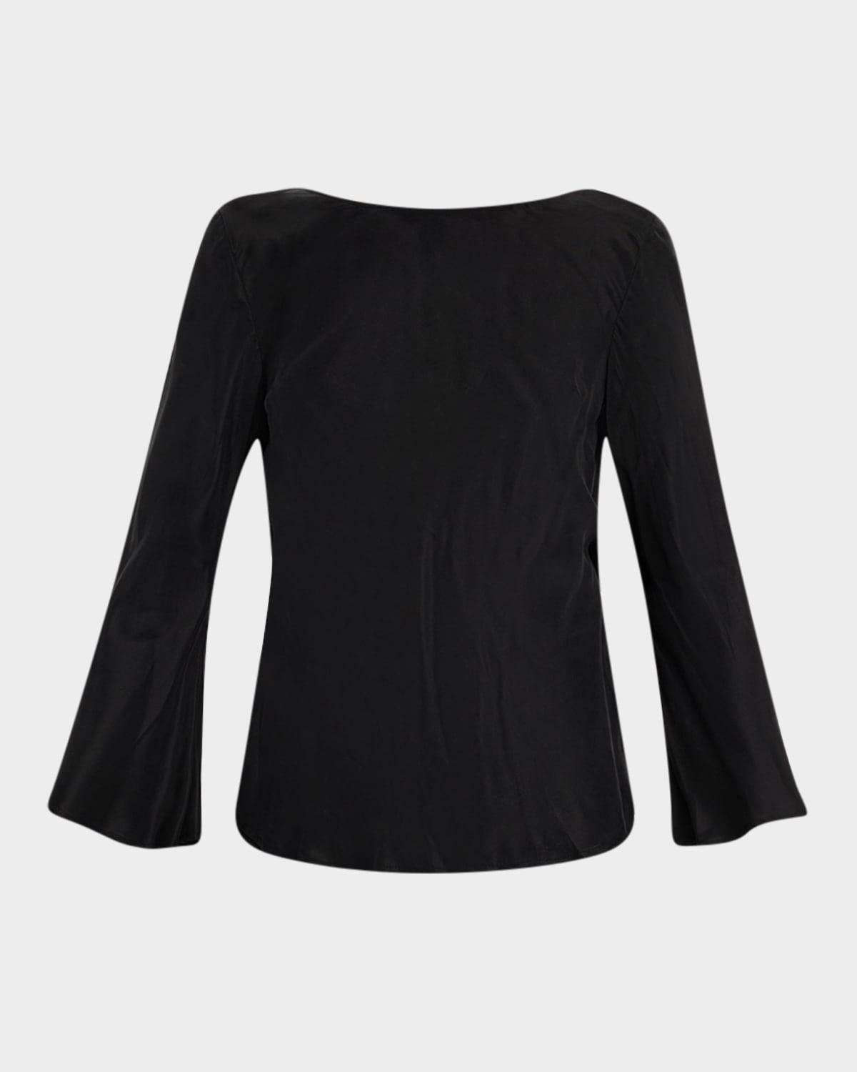 laura backless high-neck blouse