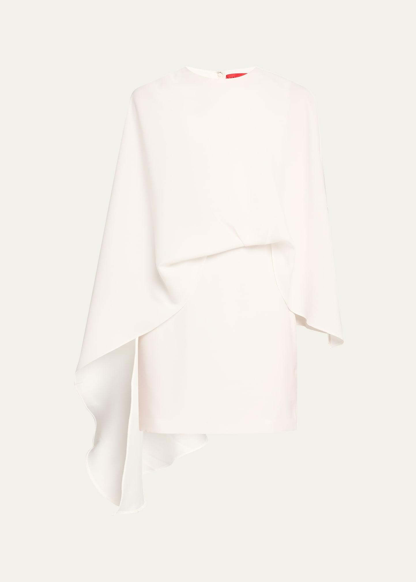 laure asymmetric draped crepe mini dress