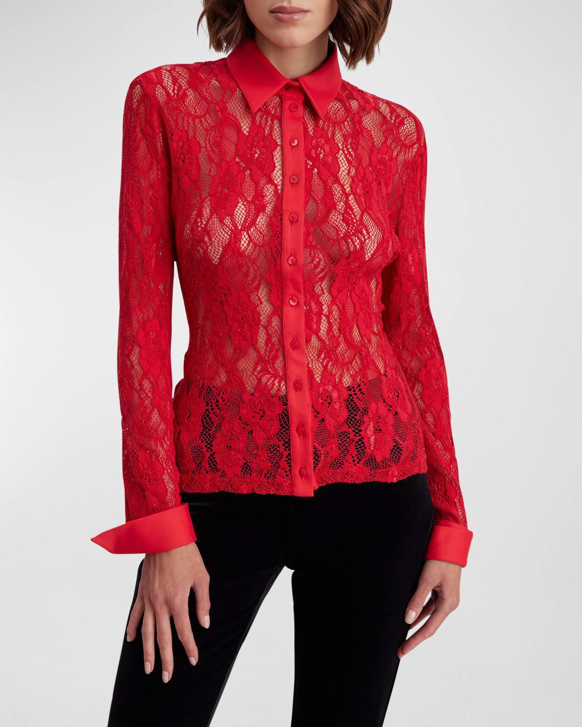 laureat lace button-down shirt