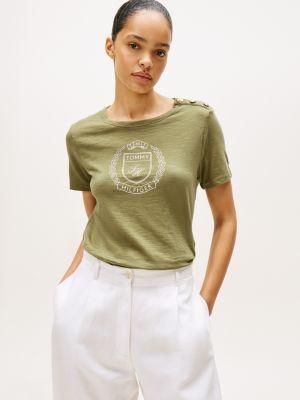 laurel crest logo slub cotton t-shirt