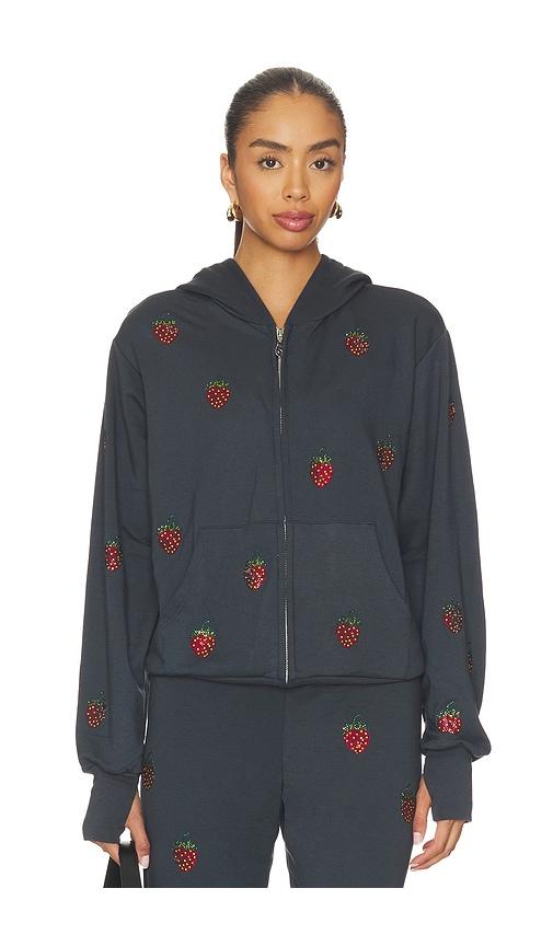 lauren moshi hezly zip up hoodie in black.