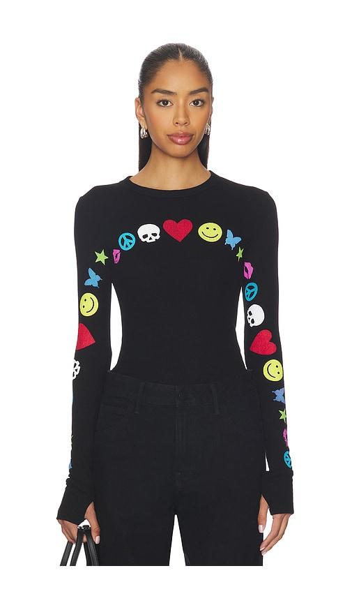 lauren moshi mckinley elements arch fitted thermal longsleeve top in black.