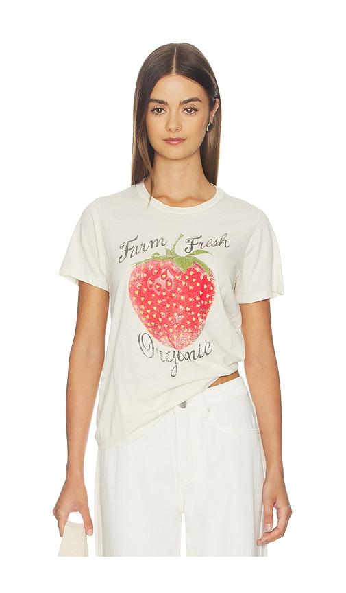 lauren moshi organic strawberry vintage tee in ivory.