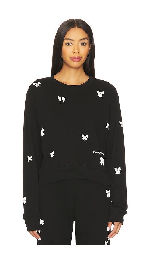 lauren moshi puff bow pullover in black.