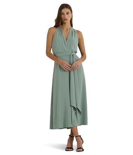 lauren ralph lauren, womens, georgette halter cocktail dress, soft laurel, 4