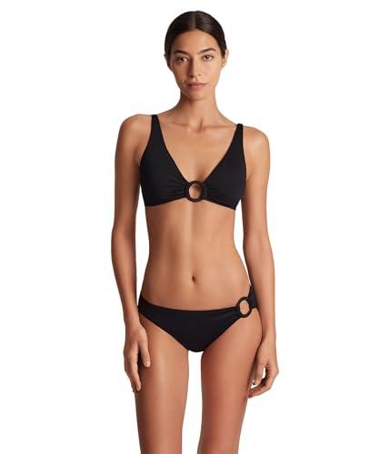 lauren ralph lauren beach club solid macrame ring top for women - nylon-elastane blend constructionblack 14 one size