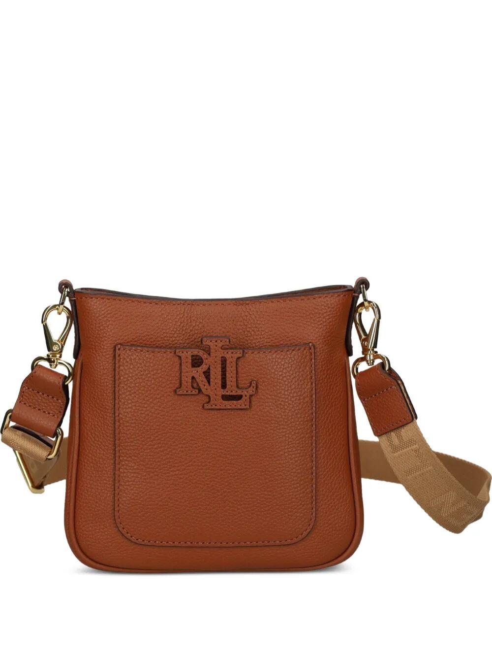 lauren ralph lauren cmryn sm crs crossbody small brown cow leather bag - women