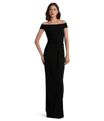 lauren ralph lauren crepe off-the-shoulder gown black 4