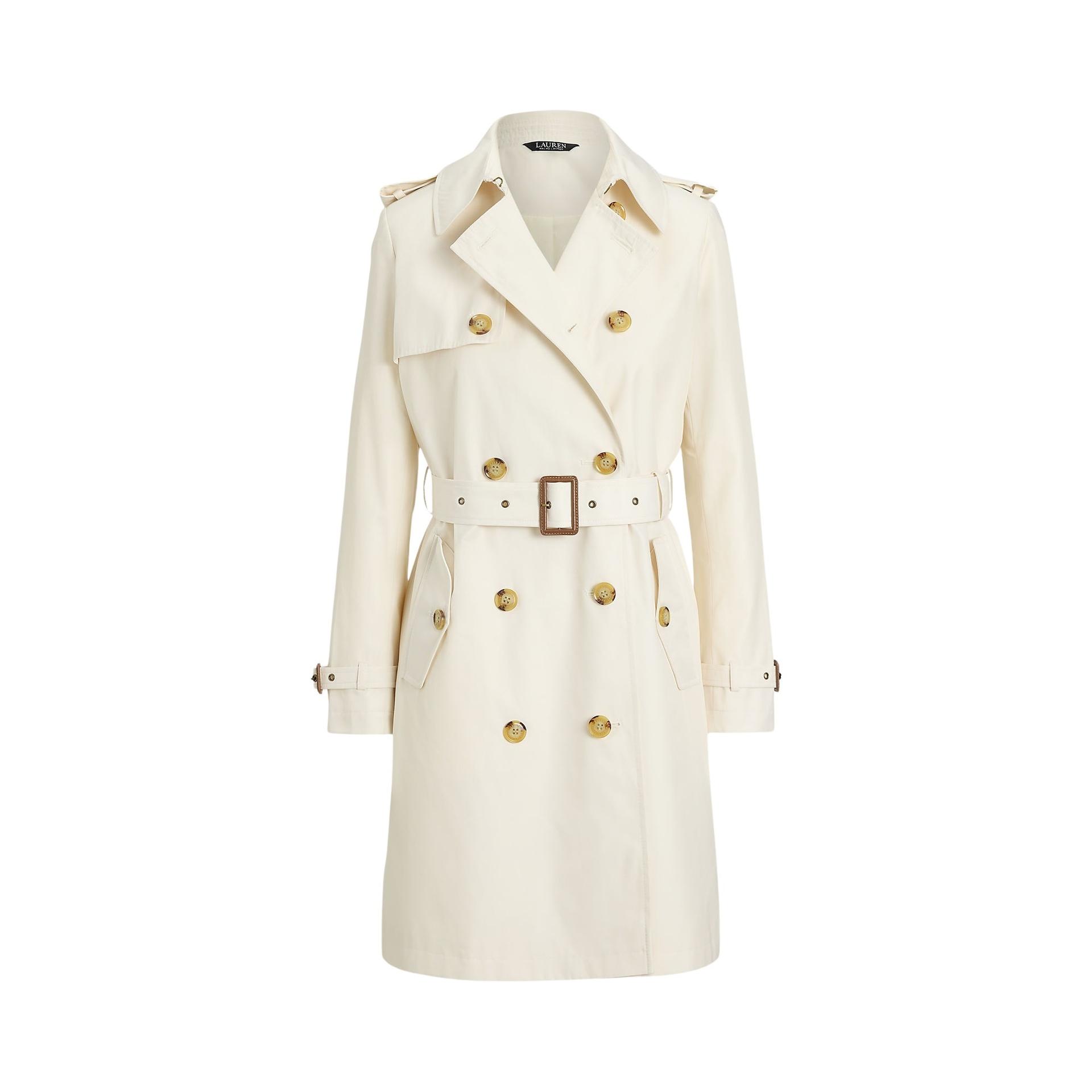 lauren ralph lauren db blt rn38 lined coat white cotton polyester - women