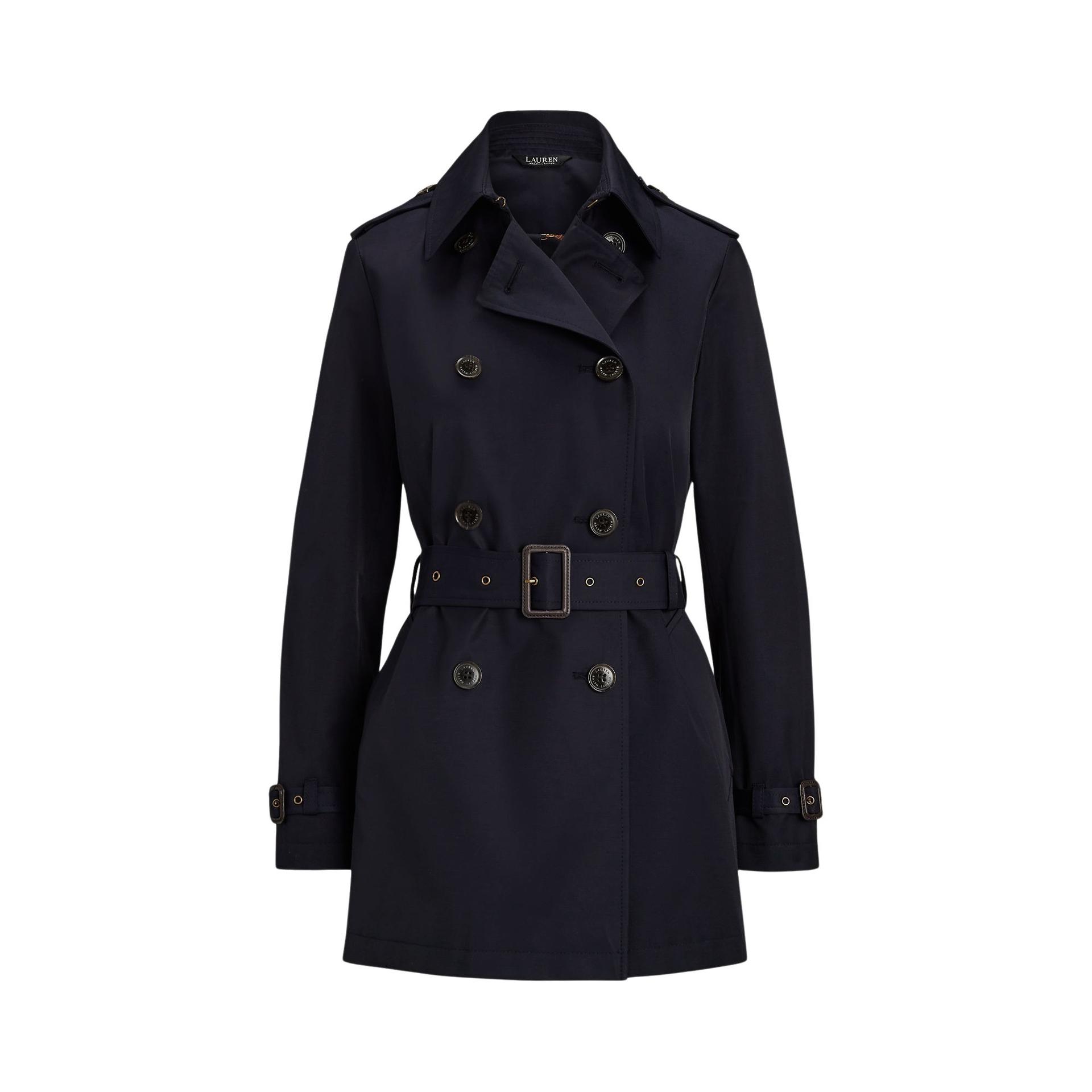 lauren ralph lauren db blt tr30 lined coat blue cotton polyester - women