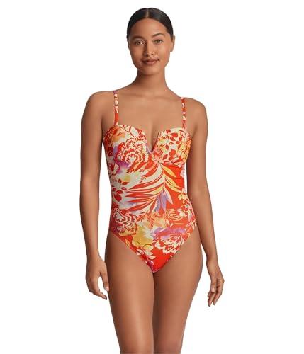 lauren ralph lauren island breeze u wire one piece - dress for women - floral print - shoulder straps multicolored 14 one size