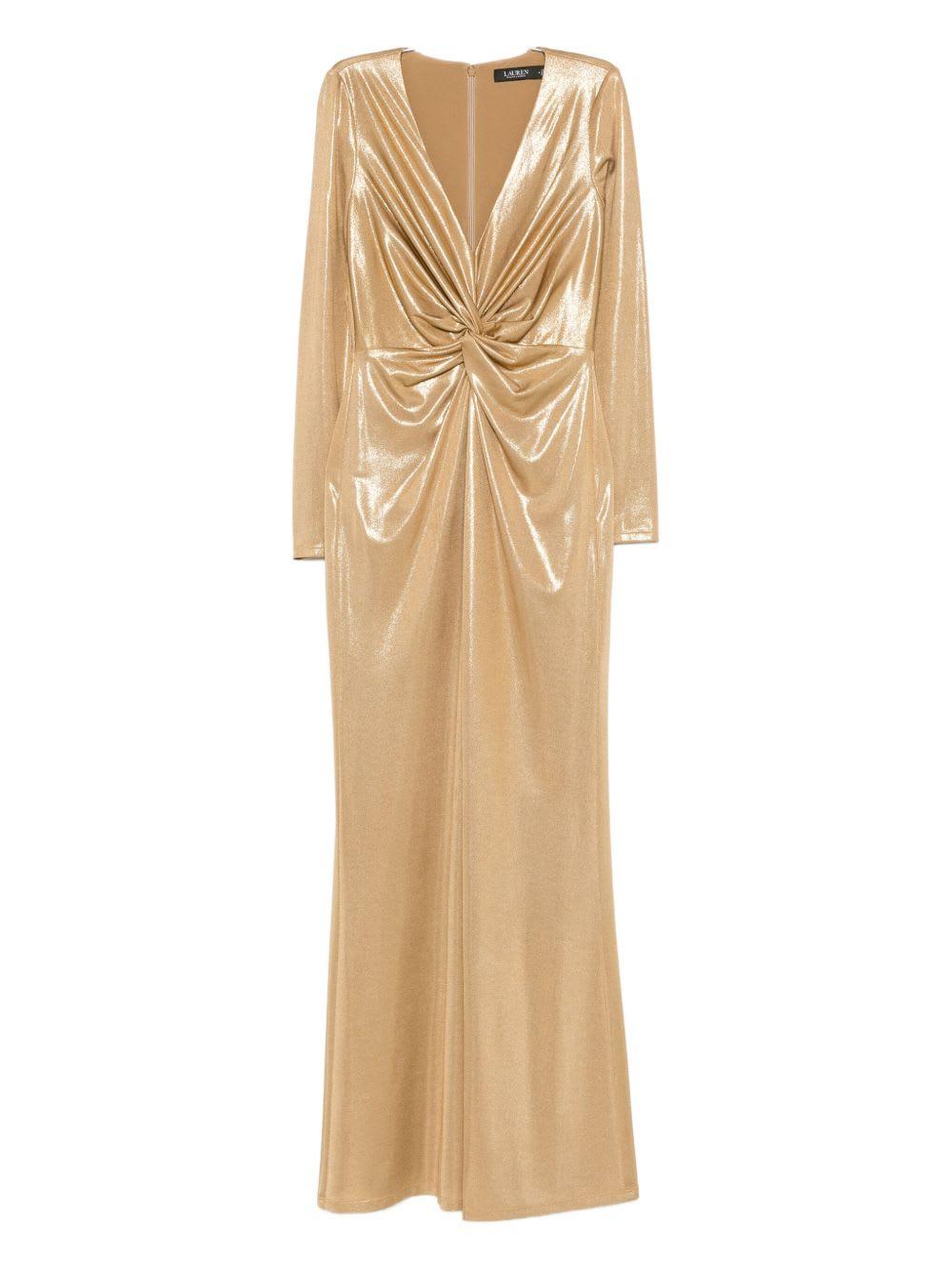 lauren ralph lauren nadira evening dress in gold