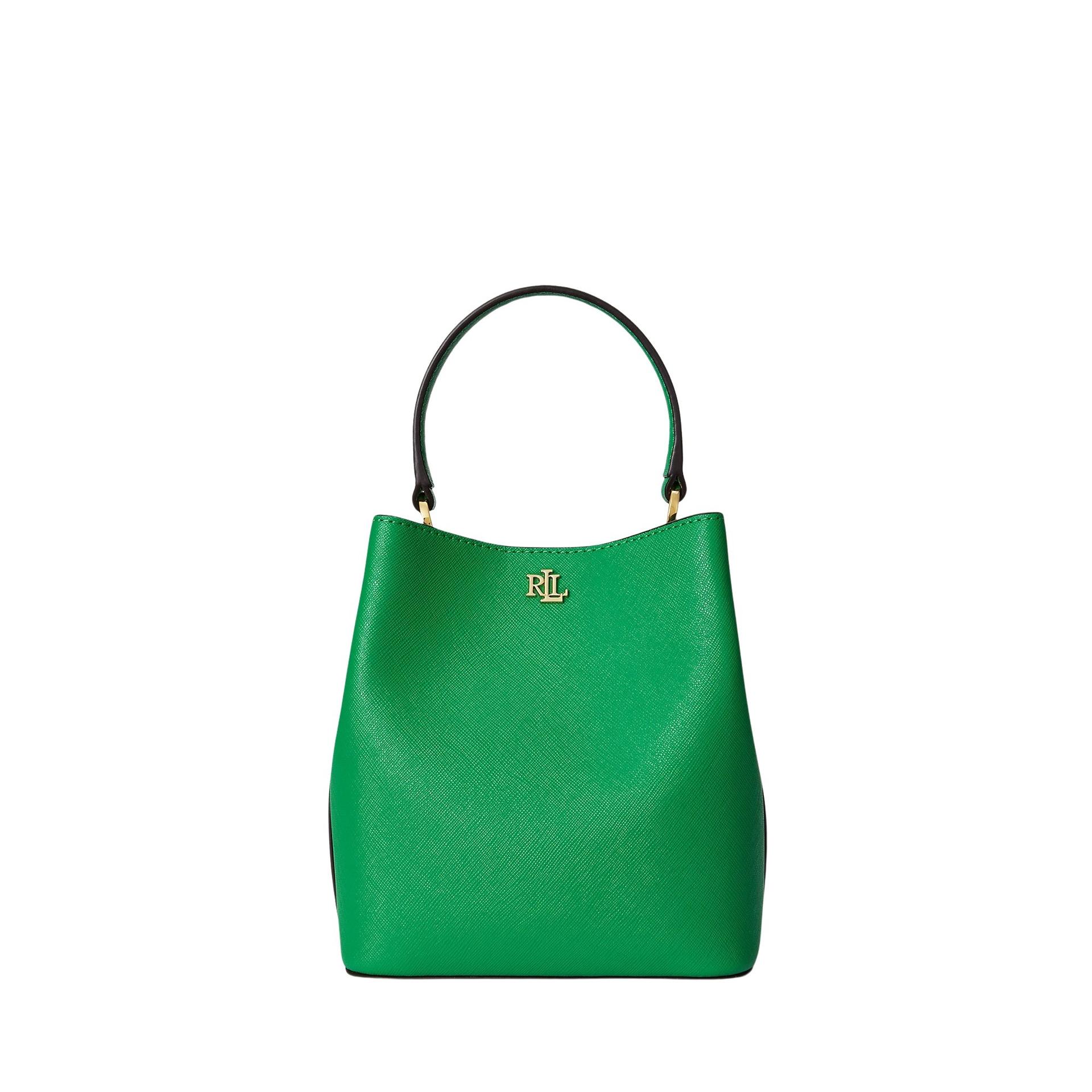 lauren ralph lauren reese sm bkt bucket bag small green cow leather - women