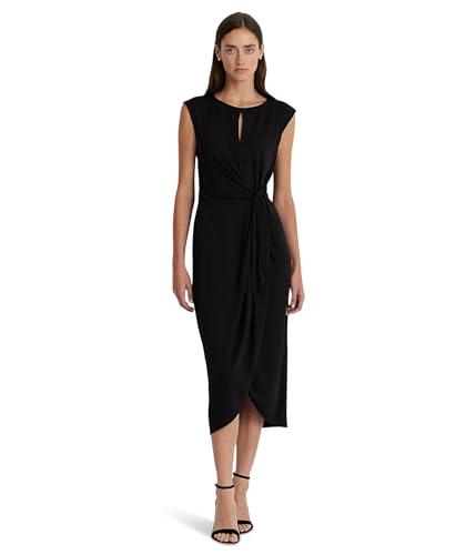 lauren ralph lauren stretch jersey tie-front dress black 12