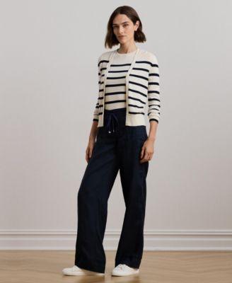 lauren ralph lauren wide leg 100 linen pants 0ps 22w