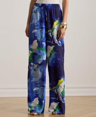 lauren ralph lauren womens abstract print wide leg pants