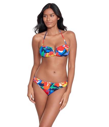 lauren ralph lauren womens bold abstract floralv wire bandeau top multicolor 10