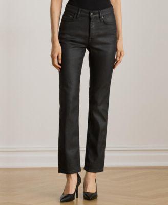 lauren ralph lauren womens coated straight ankle jeans