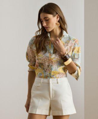 lauren ralph lauren womens floral long sleeve shirt