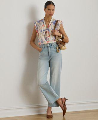 lauren ralph lauren womens high rise straight ankle jeans