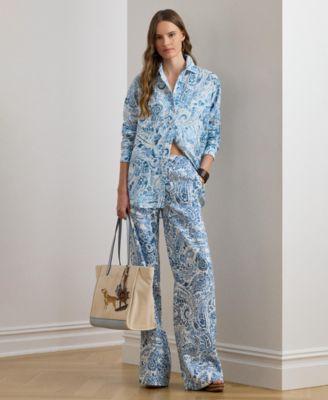 lauren ralph lauren womens mid rise wide leg pants