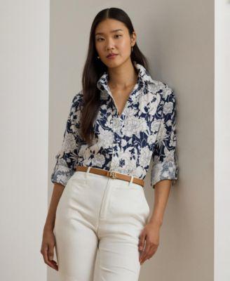 lauren ralph lauren womens relaxed fit floral shirt
