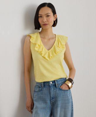 lauren ralph lauren womens sleeveless v neck top