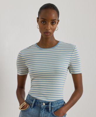 lauren ralph lauren womens striped short sleeve t shirt