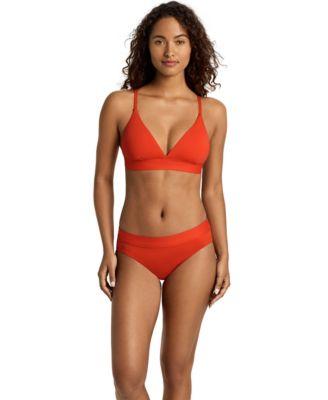 lauren ralph lauren womens triangle v neck swim top classic band hipster bikini bottoms