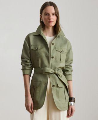 lauren ralph lauren womens twill field spread collar jacket