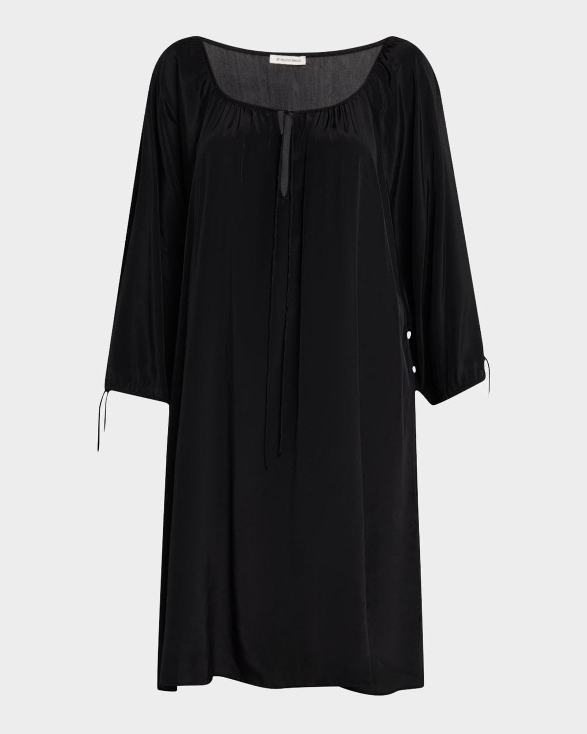 lauren viscose-silk shift dress