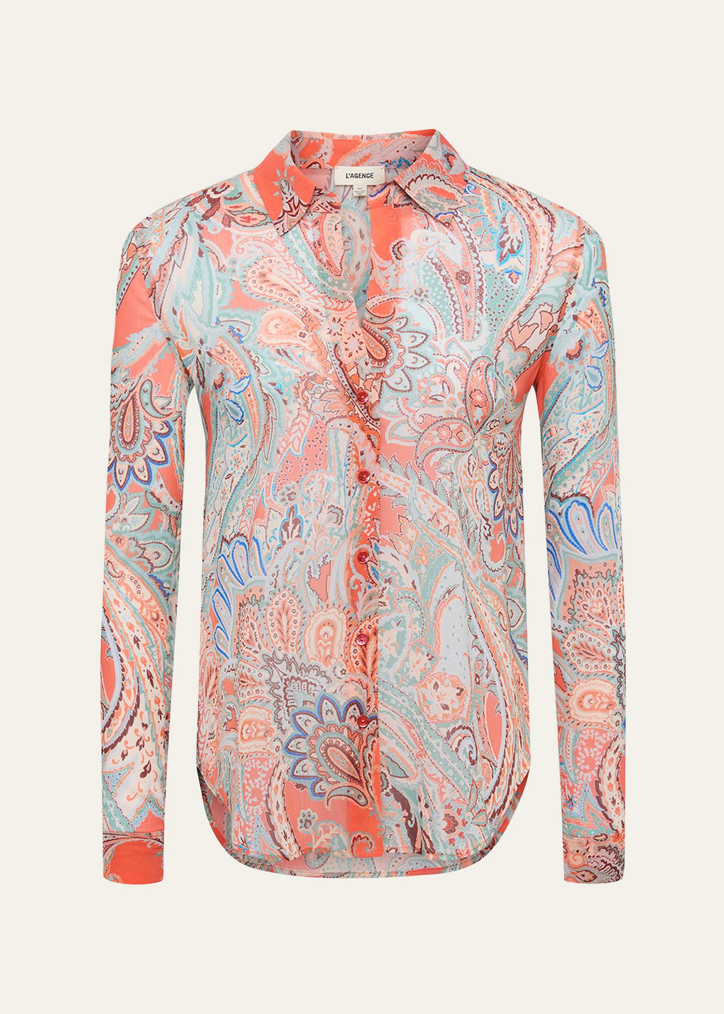 laurent button-front blouse