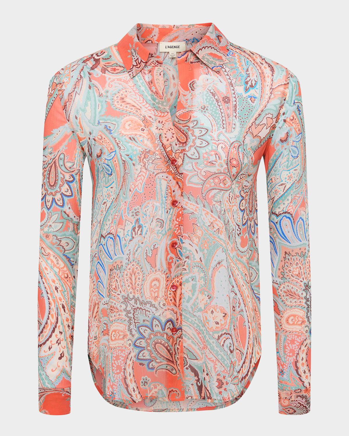 laurent button-front blouse
