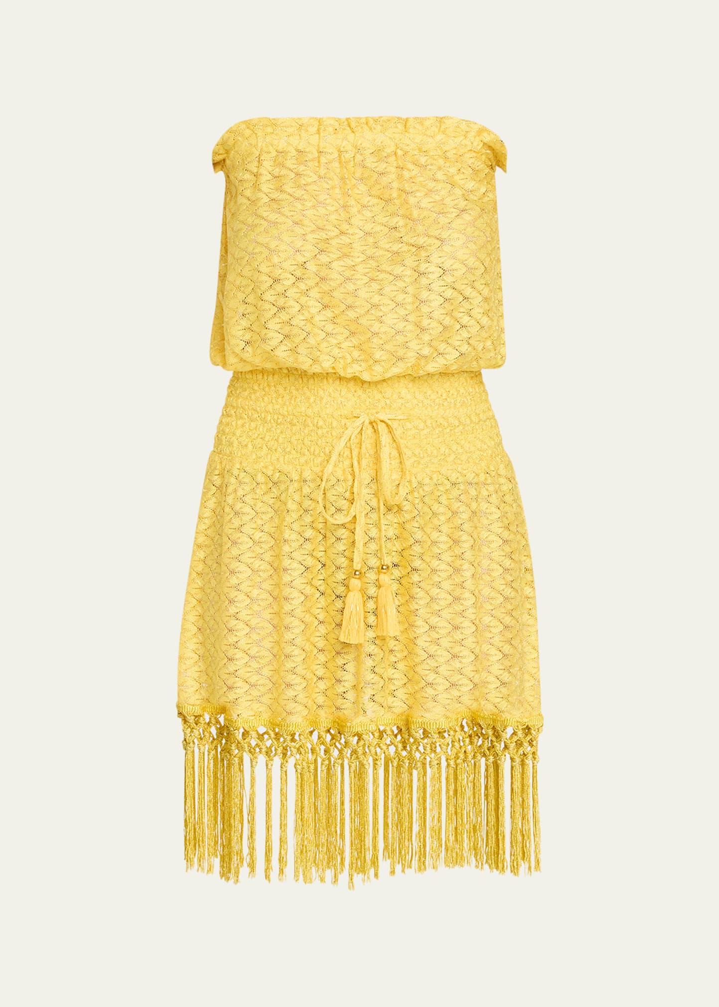 lauryn strapless crochet mini dress