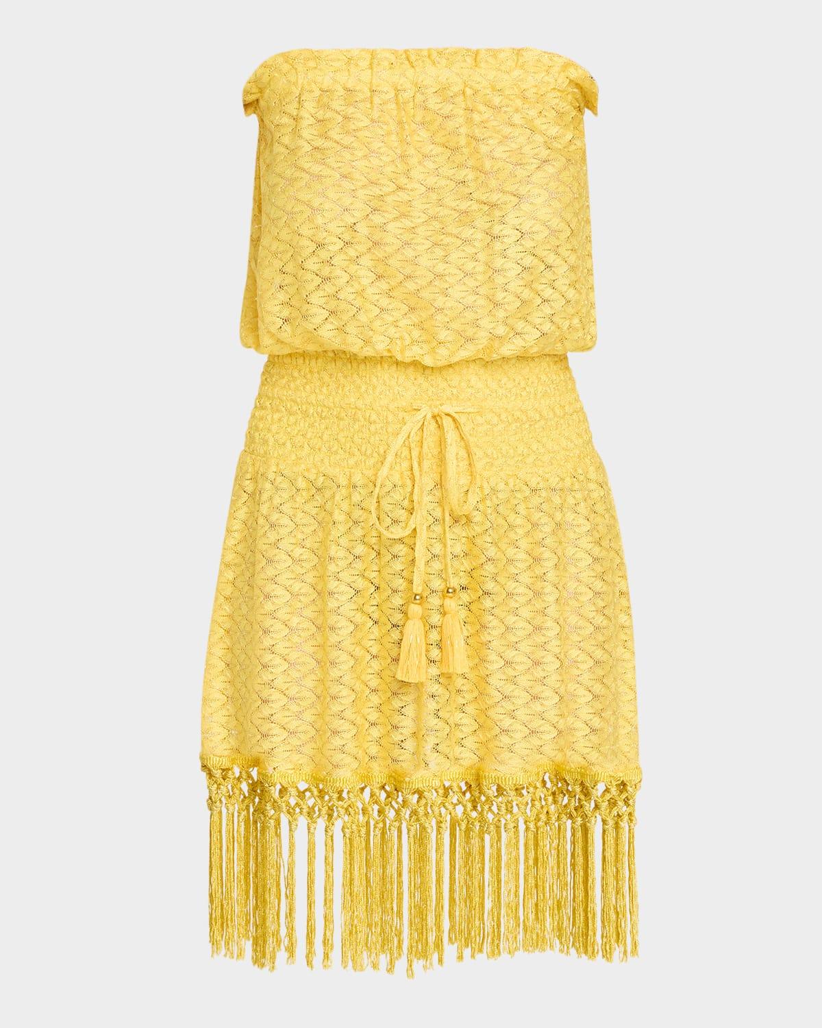 lauryn strapless crochet mini dress