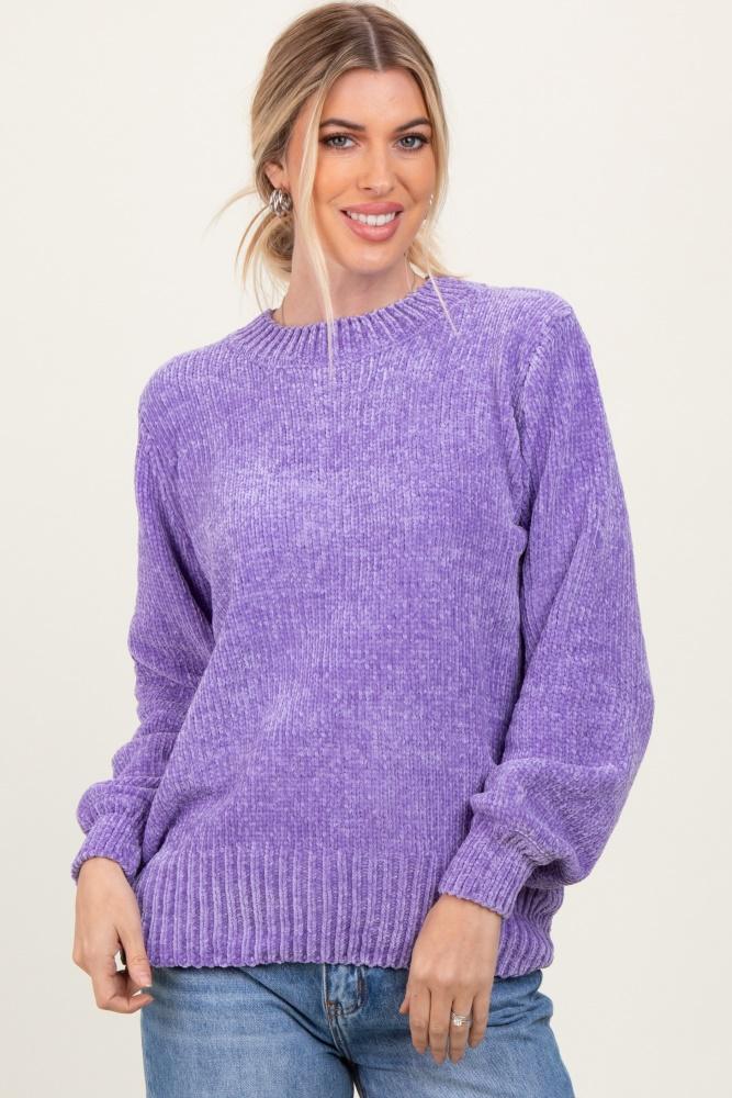 lavender chenille knit sweater