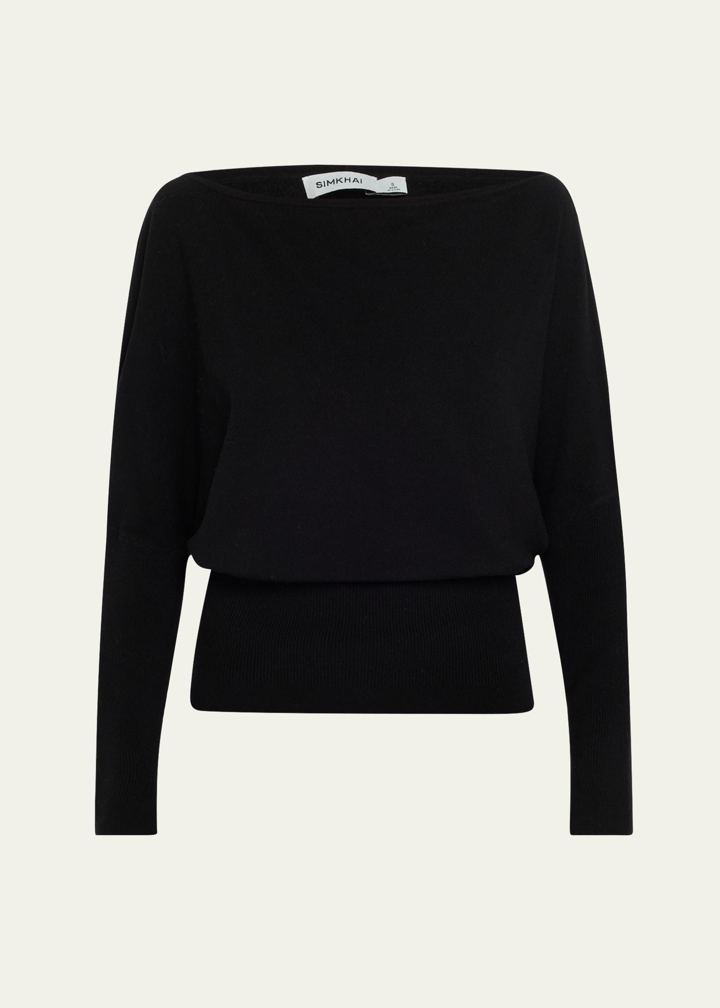 lavina draped off-shoulder sweater