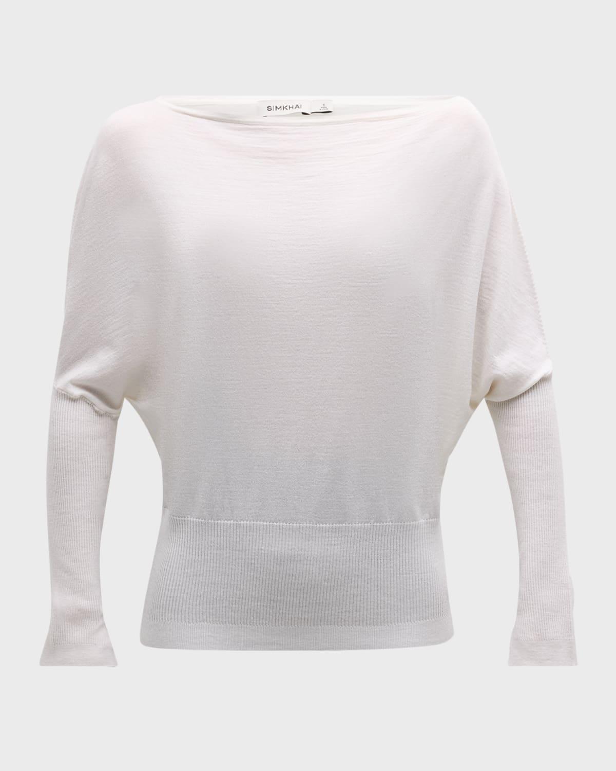 lavina draped off-shoulder sweater