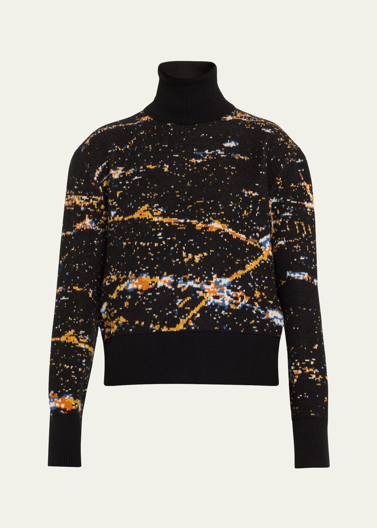 lax abstract cropped cashmere turtleneck