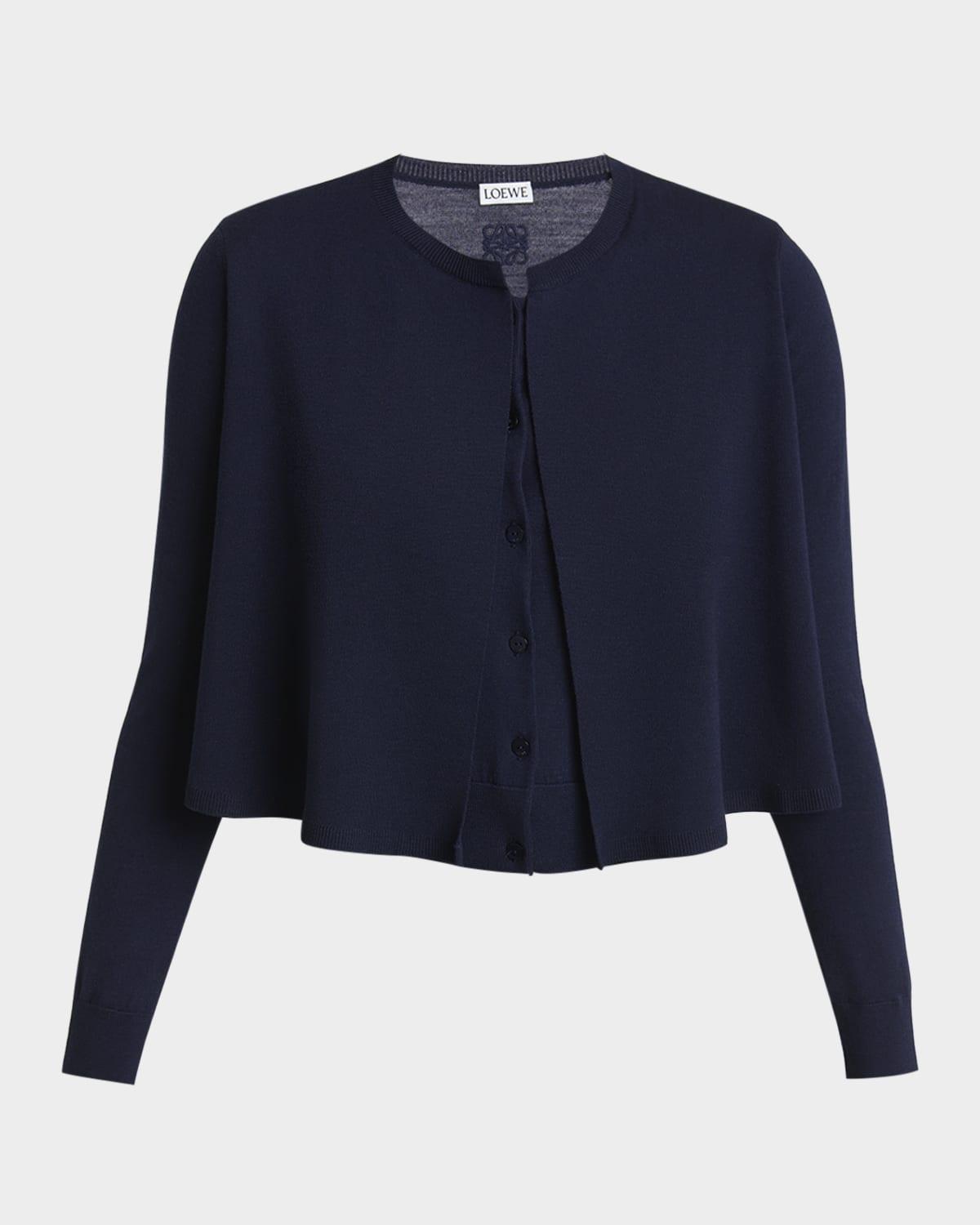 layered cropped wool cardigan