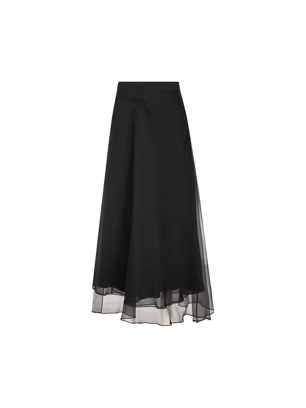 layered effect midi skirt