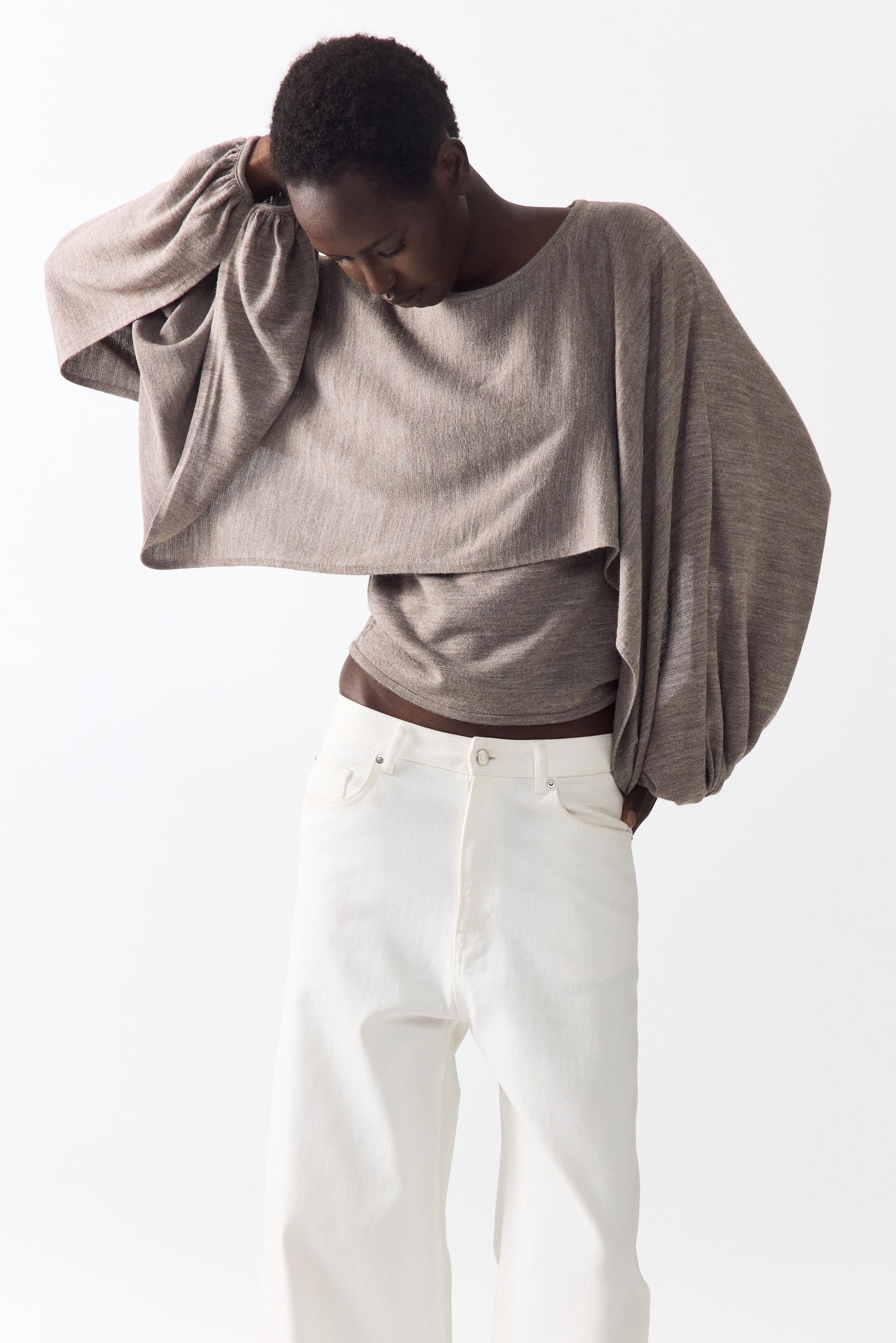 layered fine-knit top