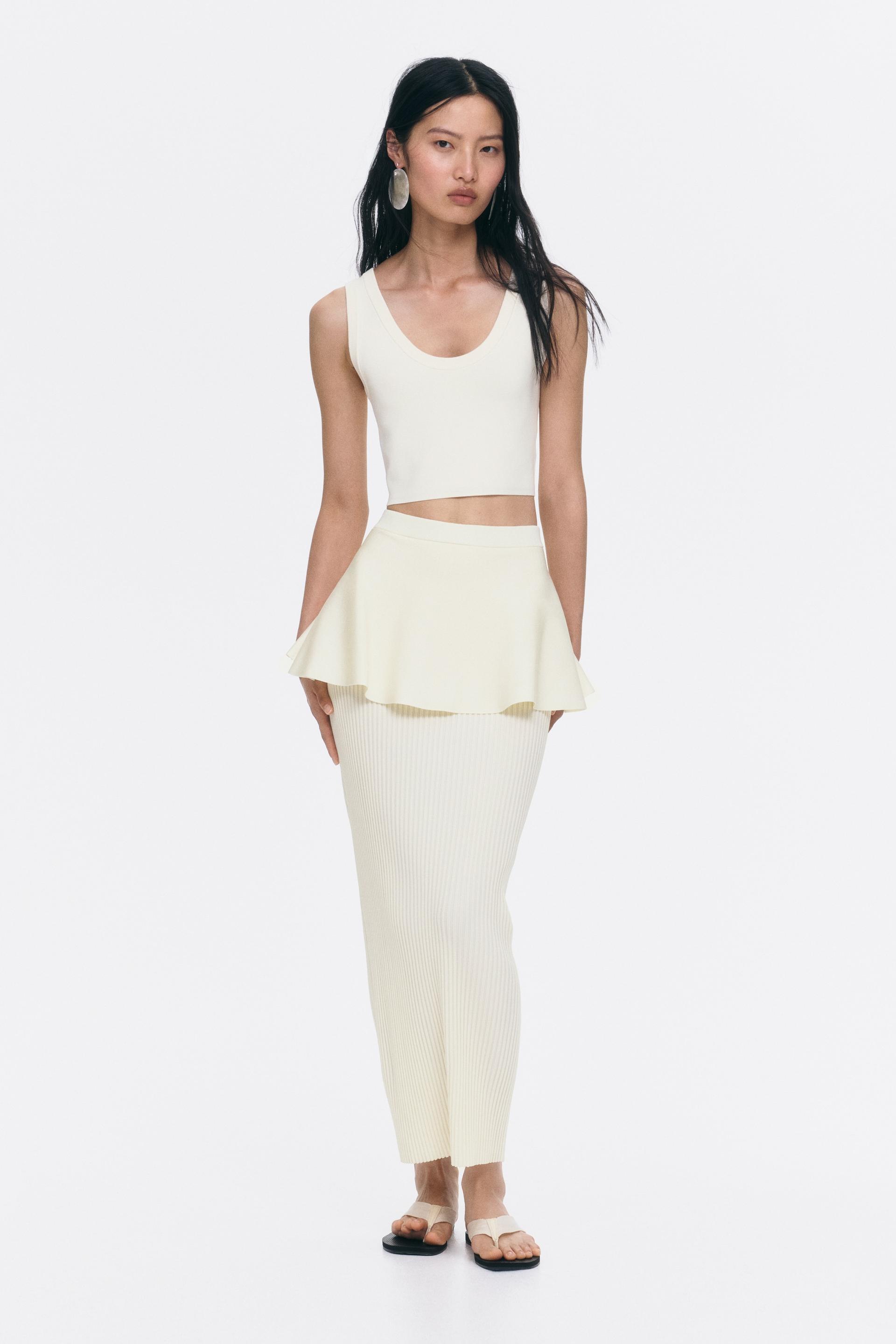 layered knit skirt
