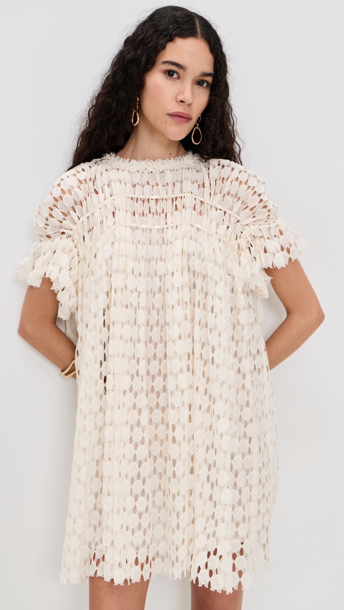 layla silk-lined lace mini dress