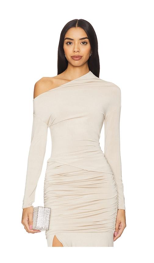 lblc the label amina top in beige.