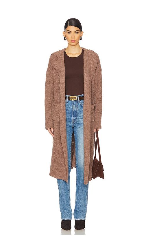 lblc the label sebastian chunky cardigan in brown.