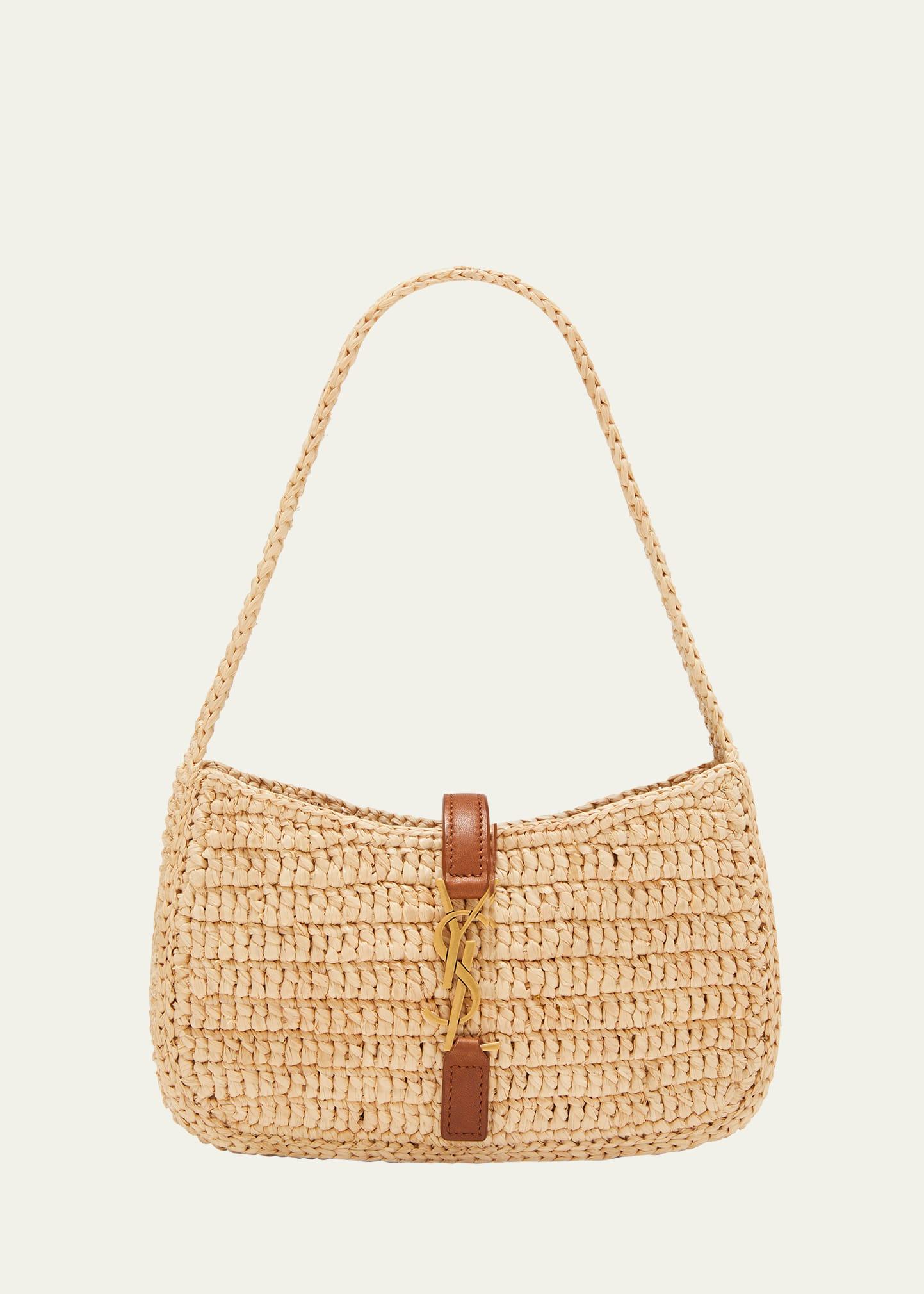 le  5 a 7 mini ysl shoulder bag in raffia