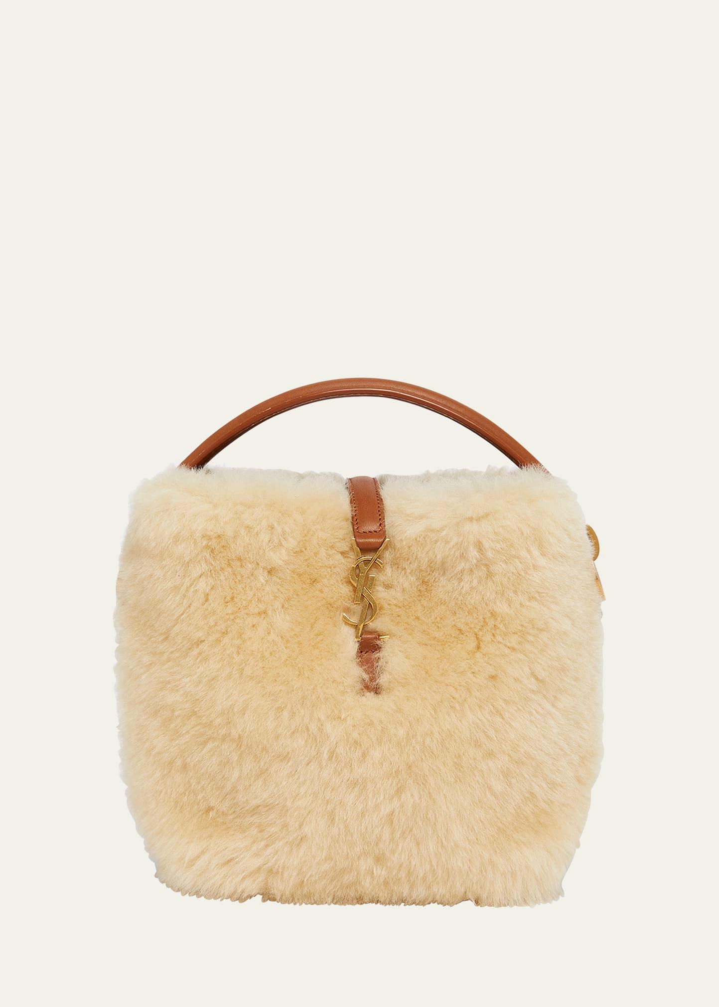 le 37 mini ysl bucket bag in lamb shearling fur