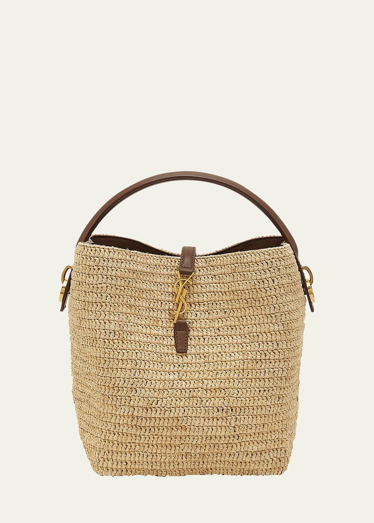 le 37 raffia bucket bag